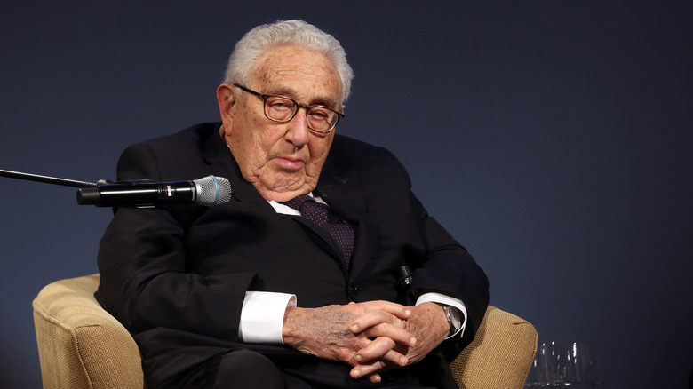 Henry Kissinger giving a talk