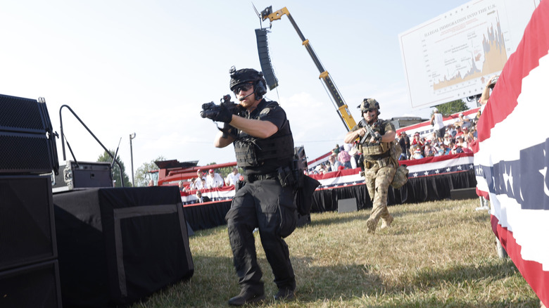 Security personnel at Trump rally