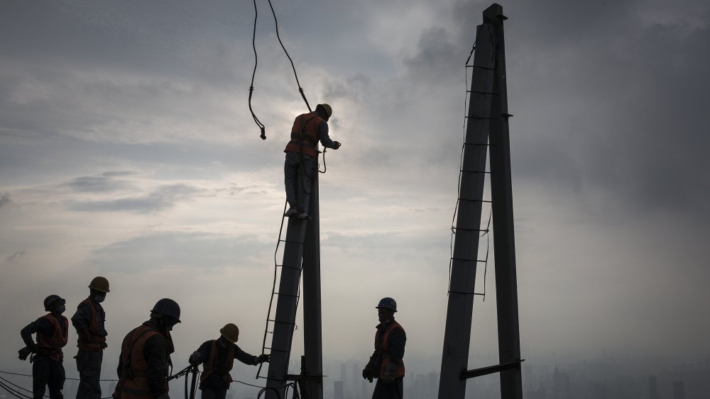 Construction workers in Wuhan