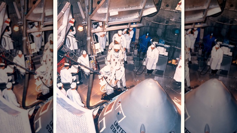 apollo 1 crew and technicians testing