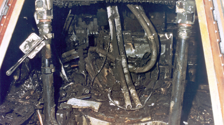 charred interior of apollo 1