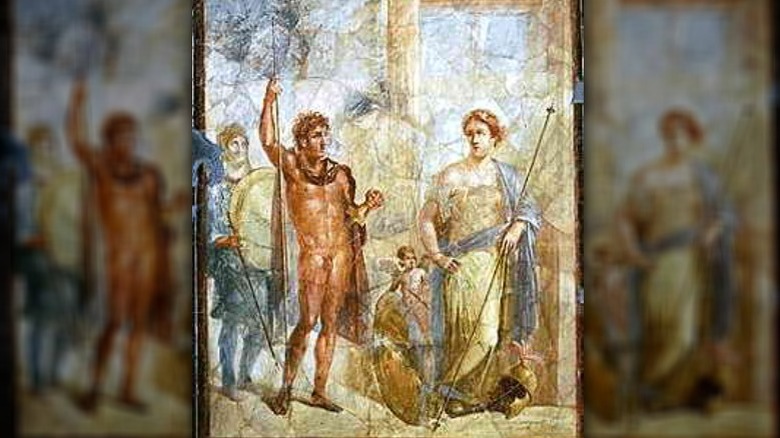 A mural in Pompeii depicting the marriage of Alexander the Great to Barsine (Stateira) in 324 BC.