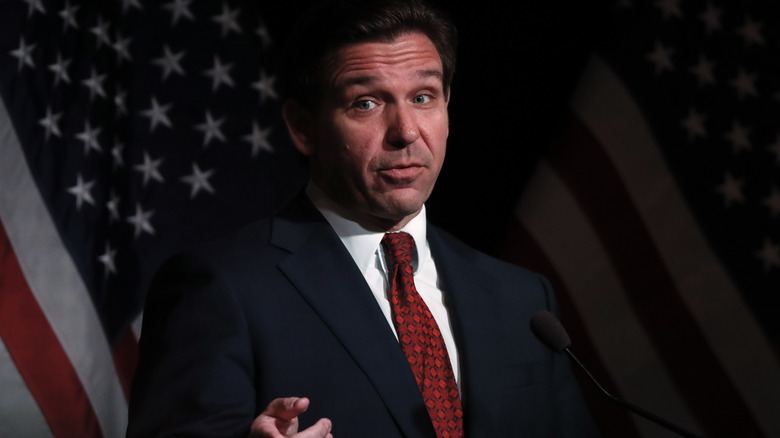 Ron DeSantis giving an incredulous look while speaking