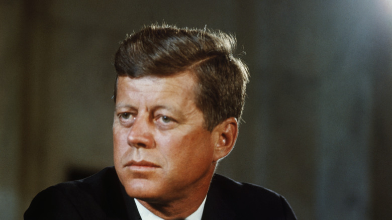 John F Kennedy serious face