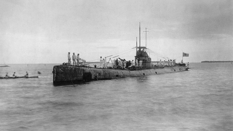 german u-boat on the surface