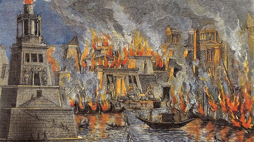 burning library at alexandria