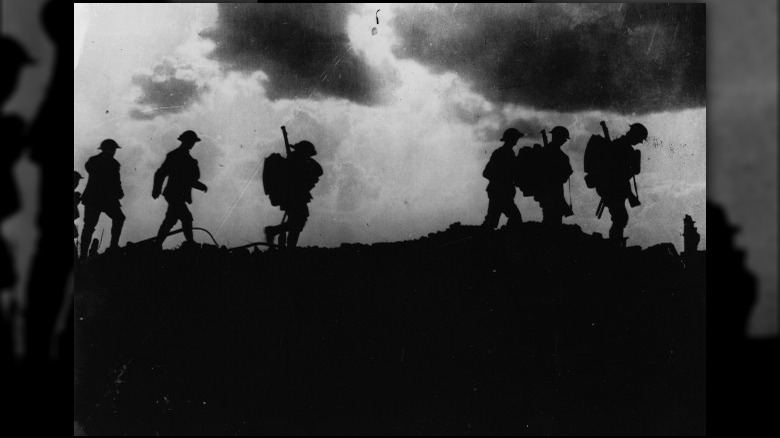 Soldiers in silhouette