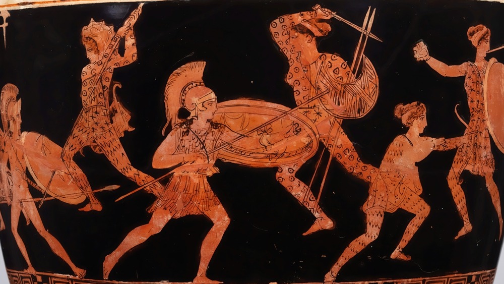 amazons on greek pottery