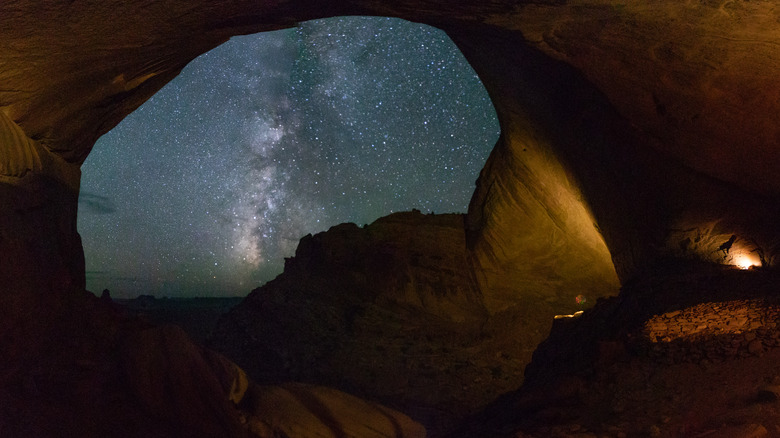 Milky Way through an arch cave 