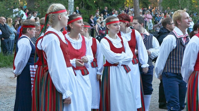 Finns in traditional costume