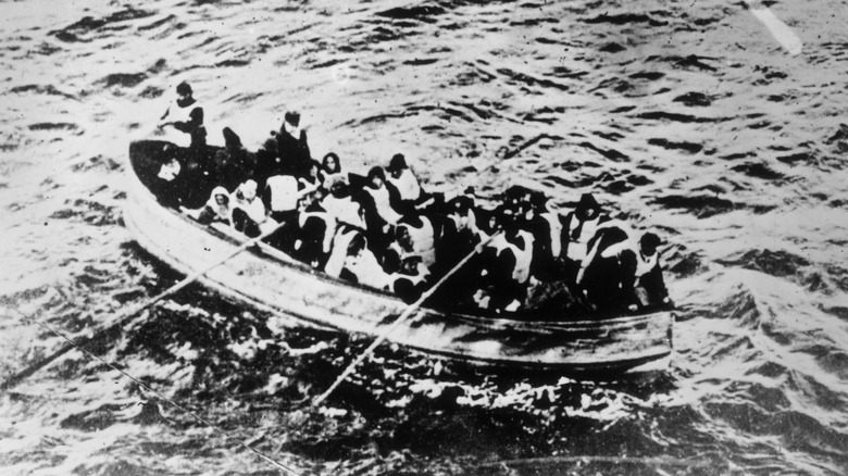 Titanic survivors in lifeboat