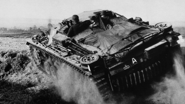 German tank in Poland on way to Eastern Front