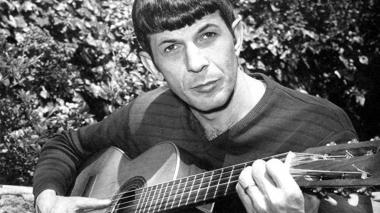 Leonard Nimoy playing the guitar