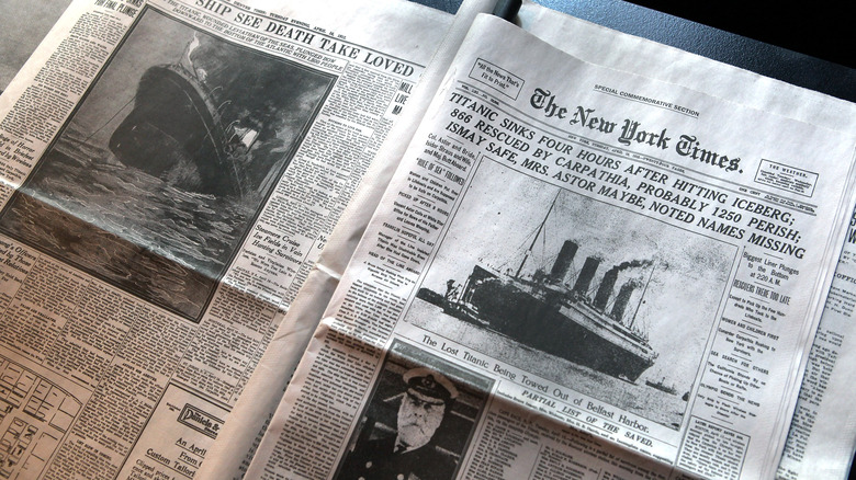 newspaper about the sinking of the titanic