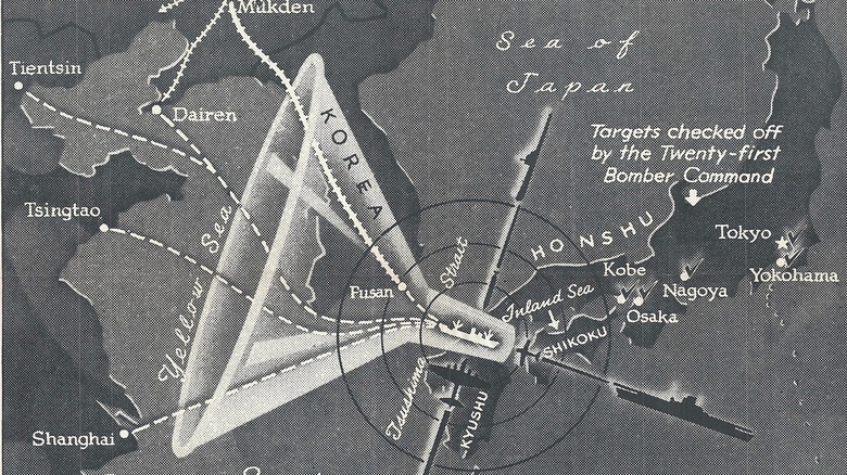 1945 map of Japan blockade