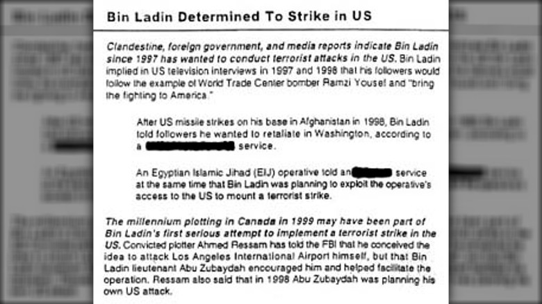 presidential brief on bin laden plan to attack