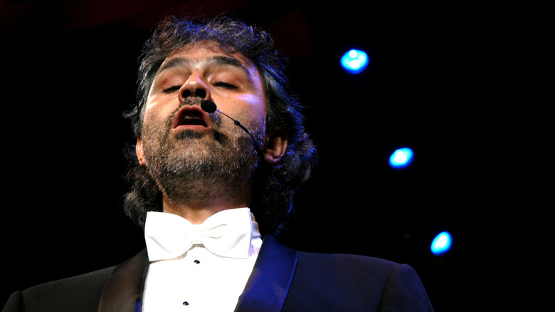 Andrea Bocelli singing