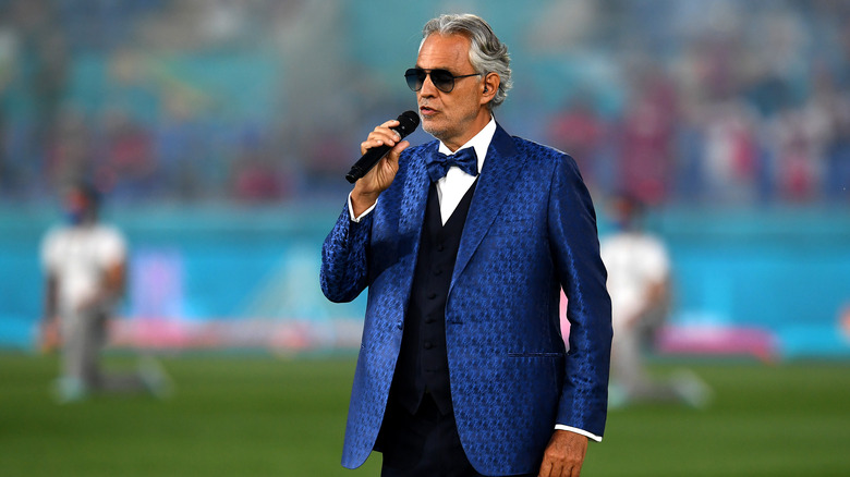 Andrea Bocelli singing