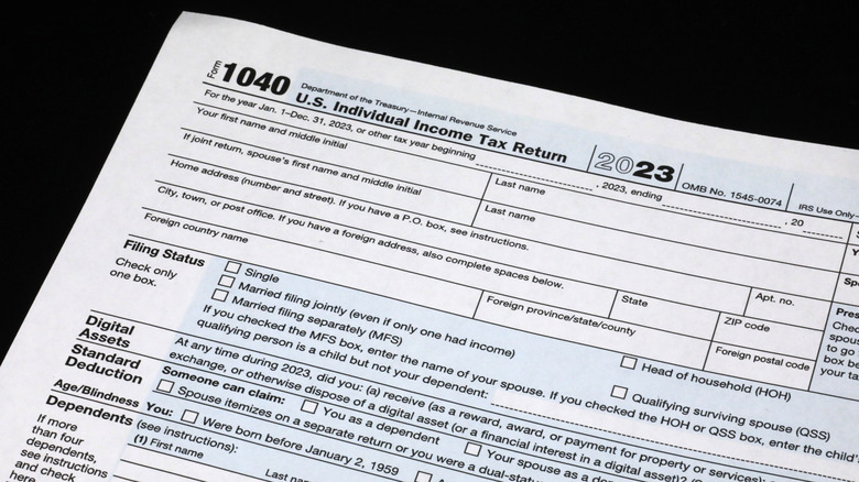 A copy of a 2023 1040 tax document