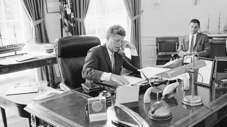 JFK on phone Oval Office