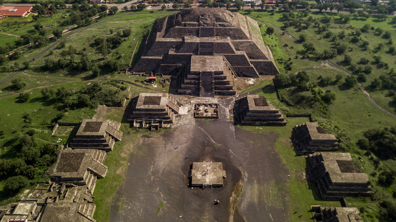 Mayan city aerial view
