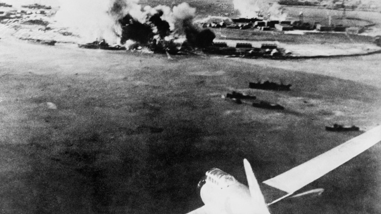 photo taken by Japanese pilot of pearl harbor attack