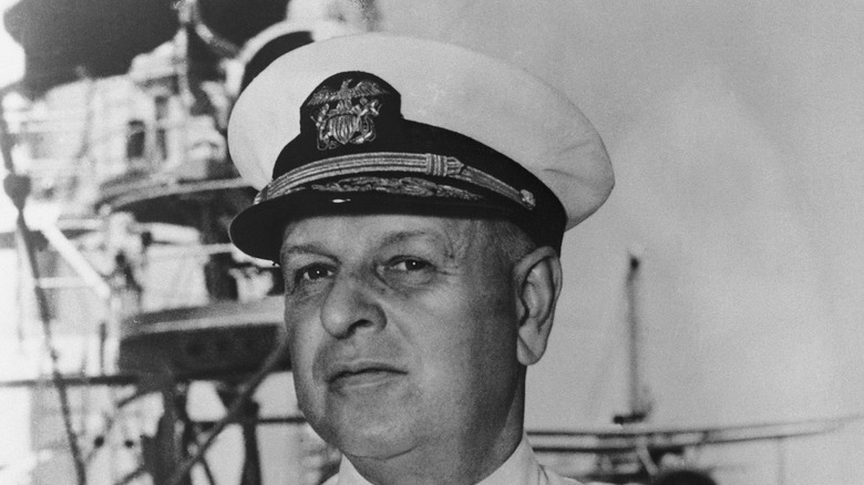 Admiral Husband E. Kimmel naval uniform on ship