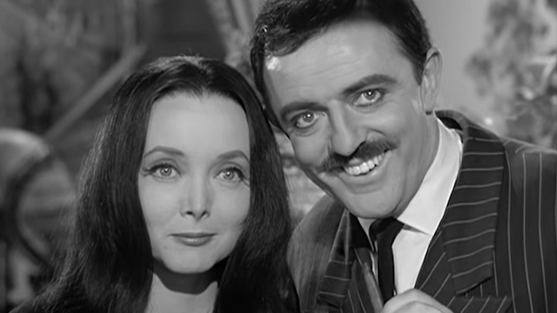 Carolyn Jones and John Astin in "The Addams Family." 