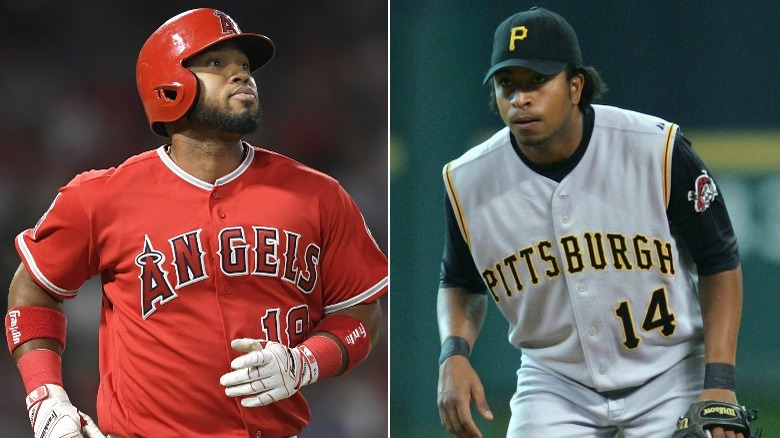 Luis Valbuena and Jose Castillo playing baseball