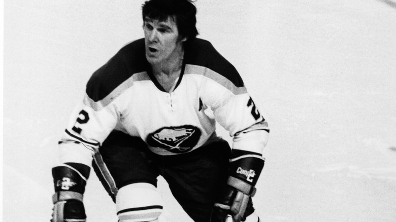 Tim Horton playing for the Buffalo Sabres