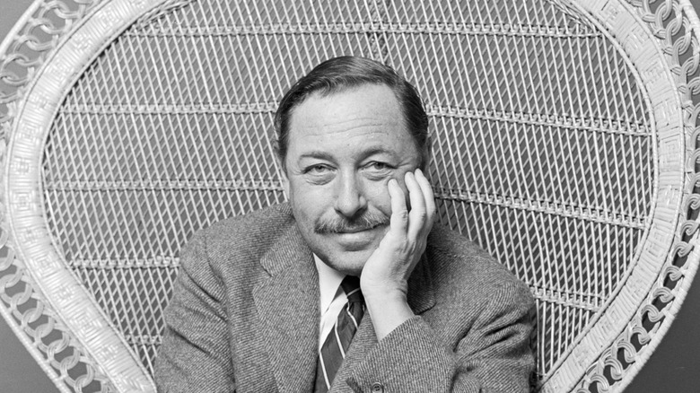 Smiling writer Tennessee Williams