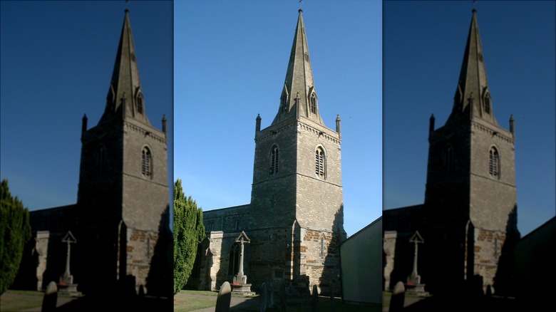 St Mary the Virgin church in Woodford blue sky