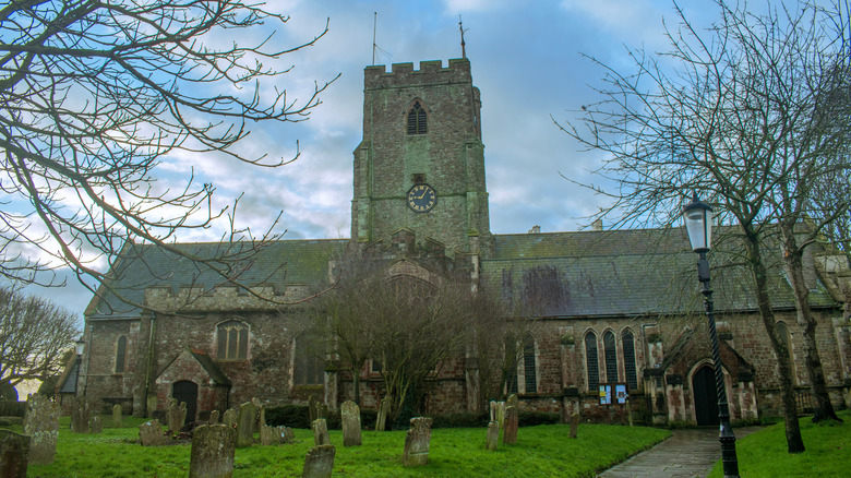 St Marys and St.Eanswythe Church under blue sky