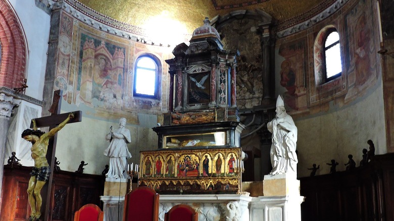 Basilica central altar with statuary 