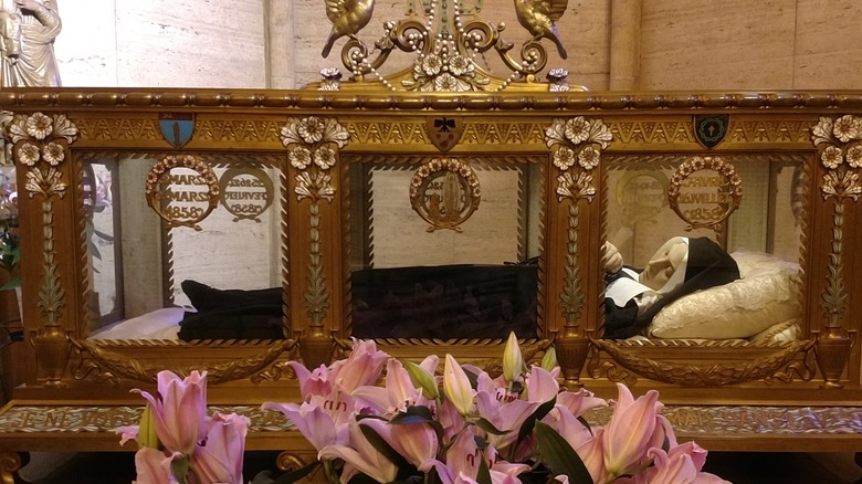 Saint Bernadette's incorrupt body glass coffin