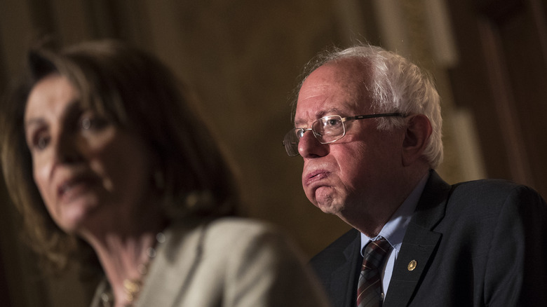 Bernie Sanders and Nancy Pelosi in 2017