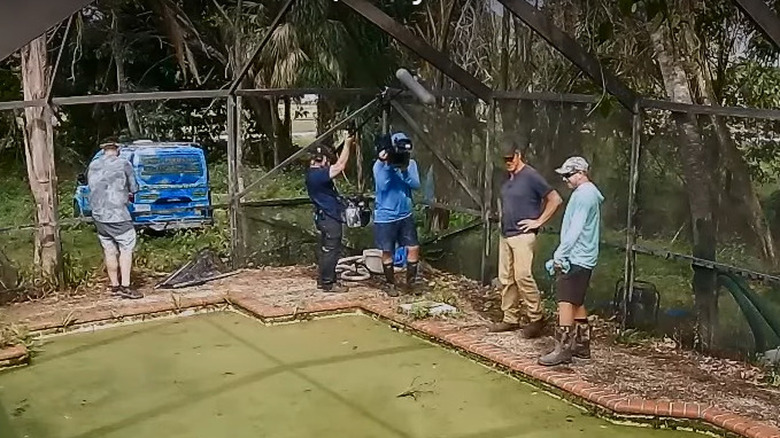 The "Dirty Jobs" crew inspect the site of the day's episode