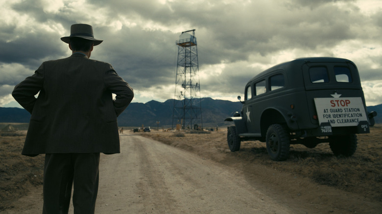 Oppenheimer standing in the desert