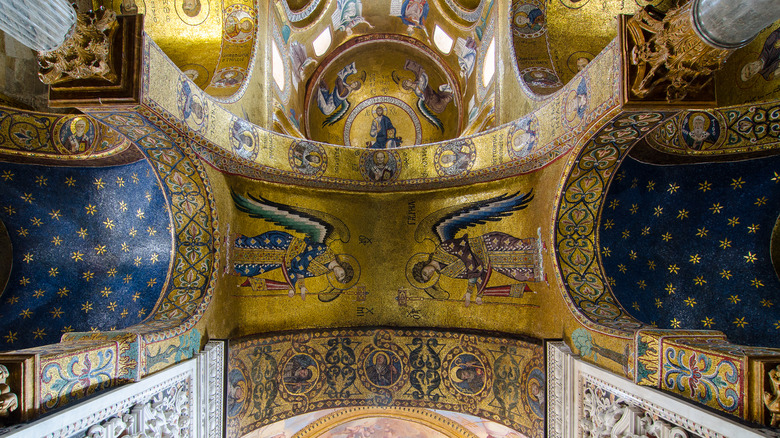 ceiling of Santa Maria dell'Ammiraglio showing archangels