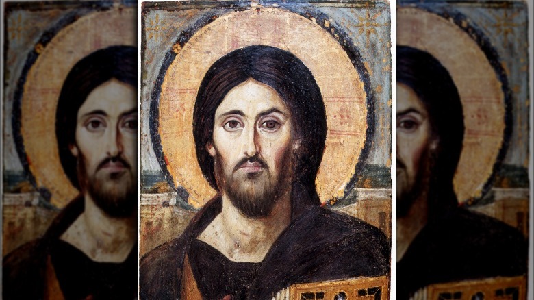 Christ the Saviour icon painting halo