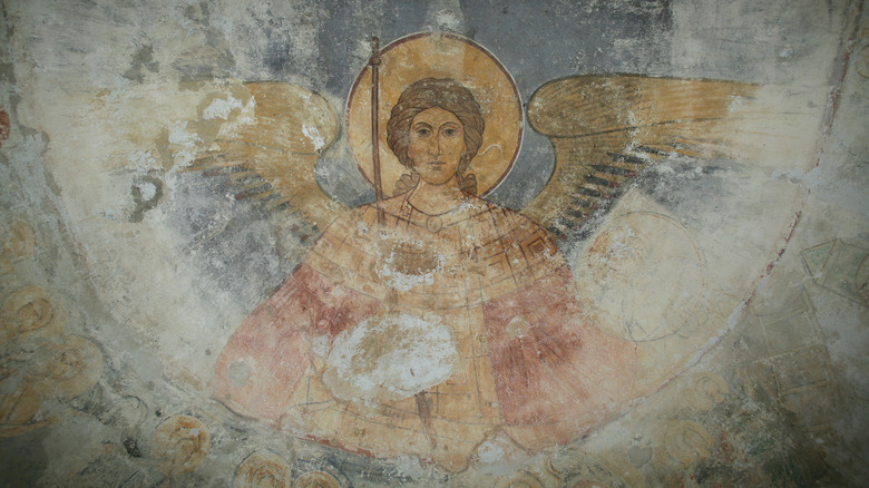 Faded Archangel Michael fresco