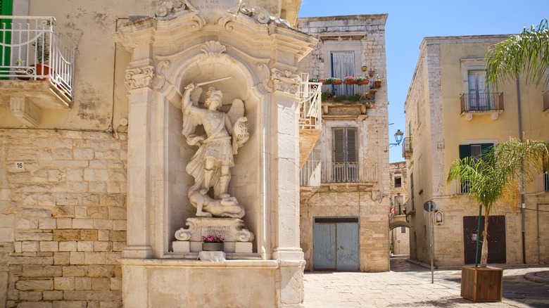 Small Archangel Michael street statue