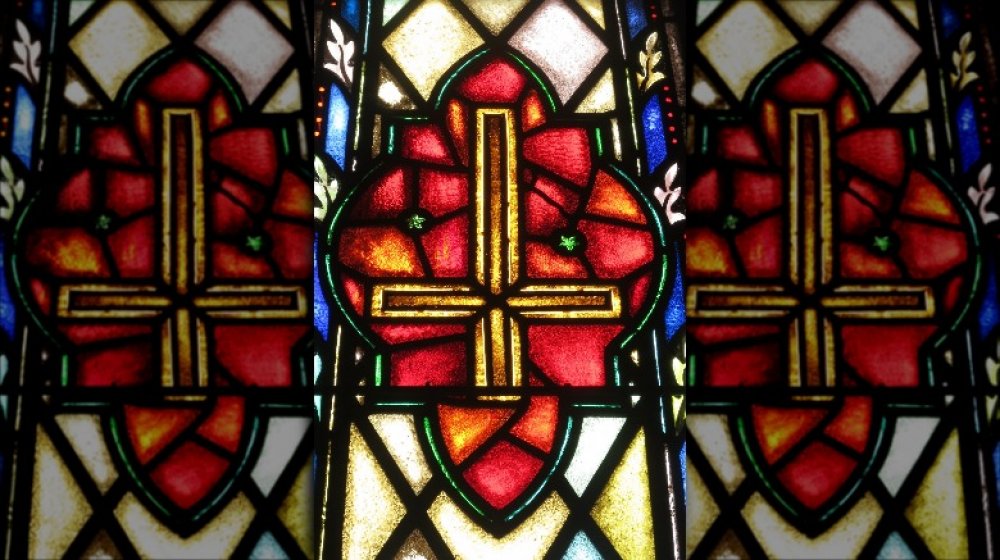 cross of Saint Peter stained glass
