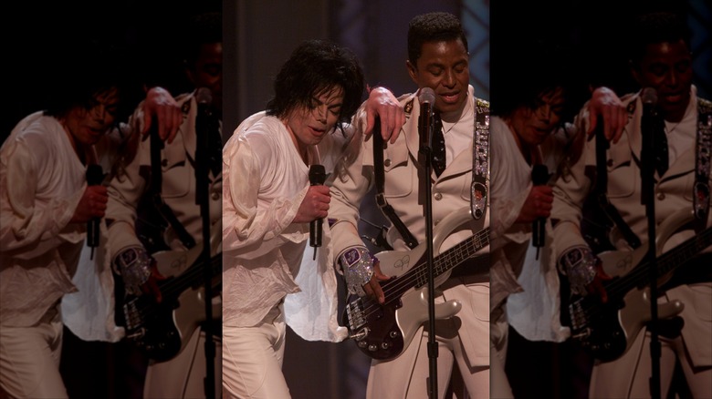 Michael and Jermaine Jackson on stage