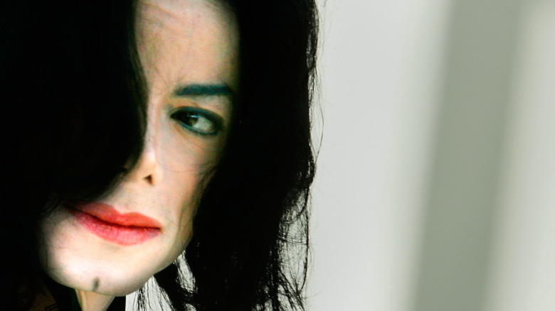 Michael Jackson with eye obscured by hair