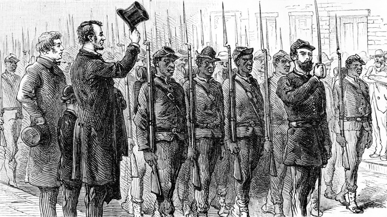 lincoln saluting black soldiers