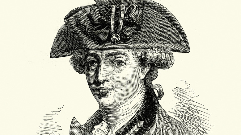 Vintage engraving of John André