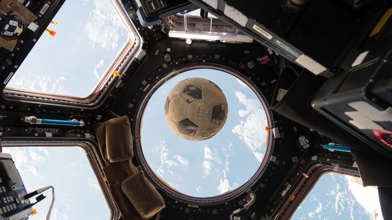 onizuka's soccer ball on iss