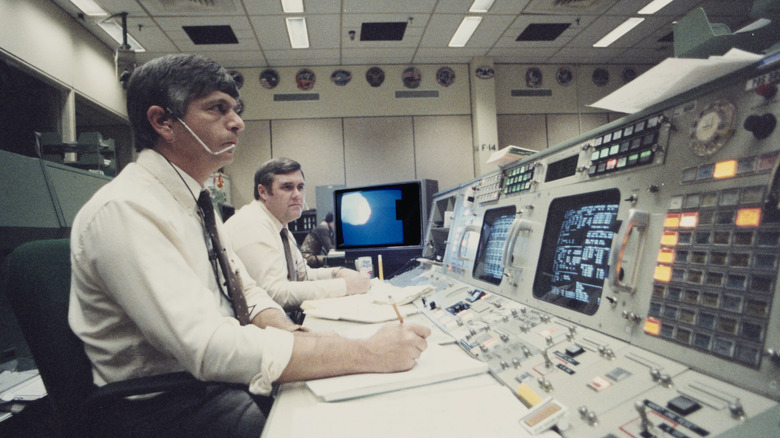 nasa flight engineers working