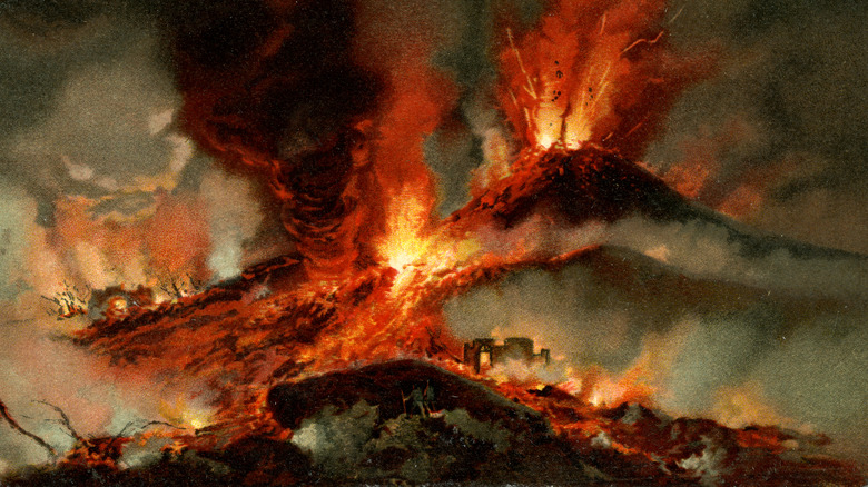 Vesuvius erupting painting